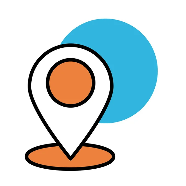 Pin pointer location line and fill style icon — стоковый вектор