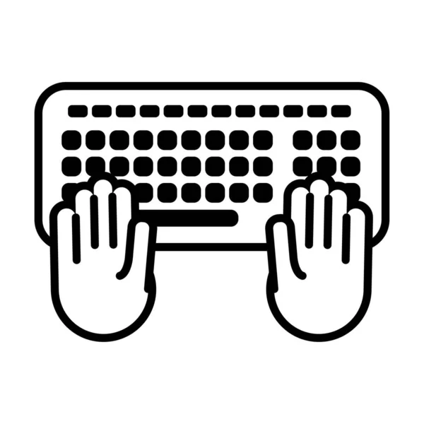 Keyboard computer line style icon — Stock Vector