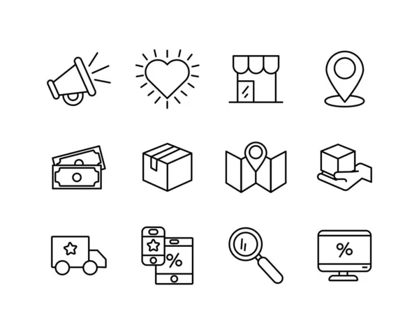 Bundle of online commerce icons — Stock Vector