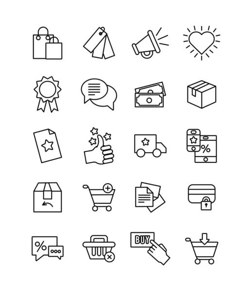 Paquete de iconos de comercio en línea — Archivo Imágenes Vectoriales