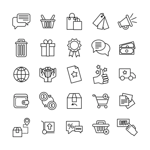 Paquete de iconos de comercio en línea — Vector de stock