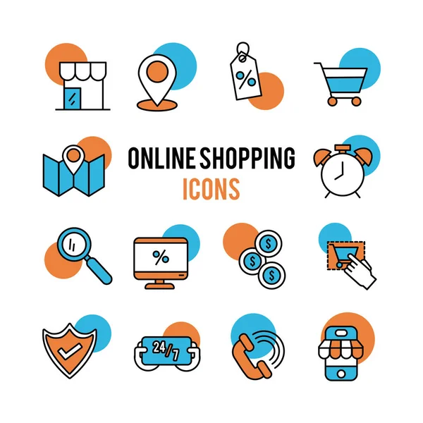 Bundle di icone del commercio online — Vettoriale Stock