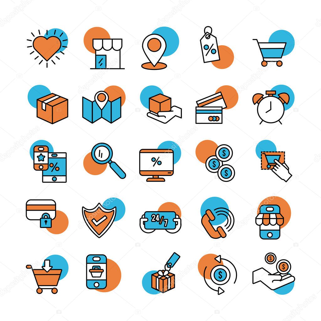 bundle of online commerce icons