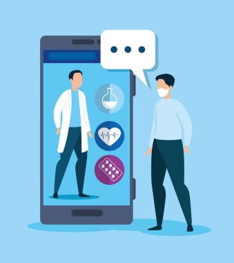 akıllı telefon ve hasta adamla çevrimiçi tıp teknolojisi