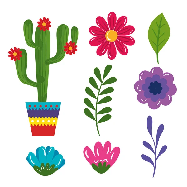 Establecer iconos tradicionales del cinco de mayo — Vector de stock