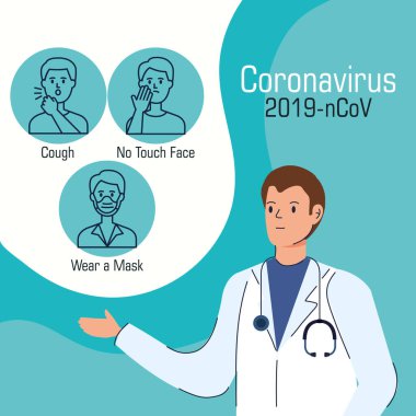 covid 19 için önerileri olan bir doktor.
