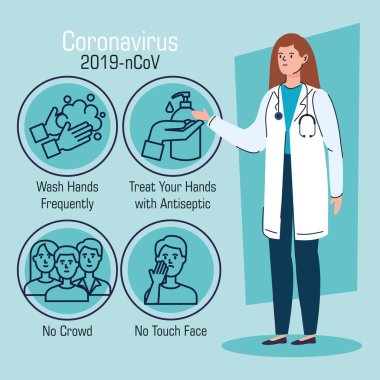 Doktor kadın, covid 19 için önerileri var.