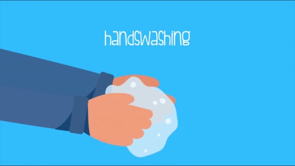 Χέρια πλύσιμο πρόληψη μέθοδος animation — Αρχείο Βίντεο