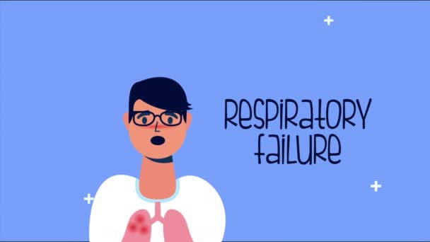 呼吸不全の病人｜covid 19症状 — ストック動画