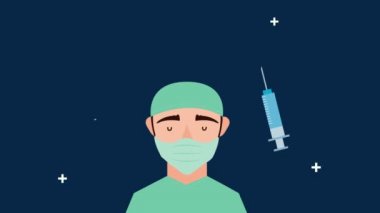 Tıp seti simgelerine sahip doktor cerrah