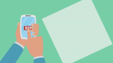 Akıllı telefon kullanan çevrimiçi alışveriş teknolojisi