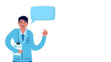 Kontrol listesi olan profesyonel doktor konuşuyor.