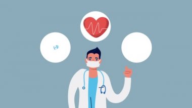 Simge karakterli profesyonel doktor