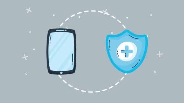 Смартфон з технологією онлайн-лікаря — стокове відео