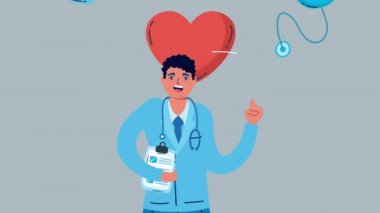 Simge karakterli profesyonel doktor