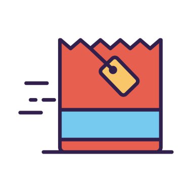 Etiketli alışveriş çantası ve doldurma biçimi