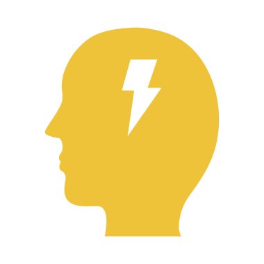 ışın gök gürültüsü zihinsel sağlık siluet biçimi simgesi ile profil