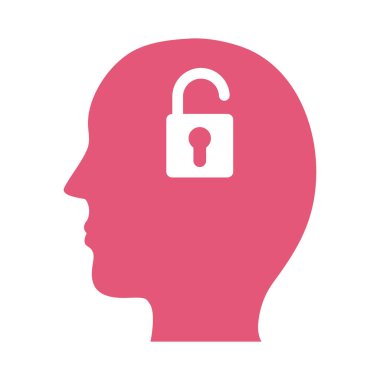 asma kilit zihinsel sağlık siluet biçimi simgesine sahip profil