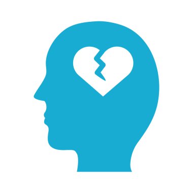 Kalp kırıcı ruh sağlığı silueti tarzı simgesi olan profil