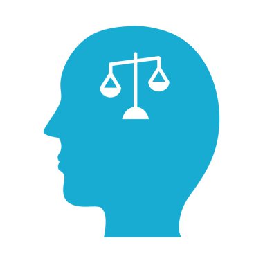 Zihinsel sağlık siluet biçimi simgesine sahip profil