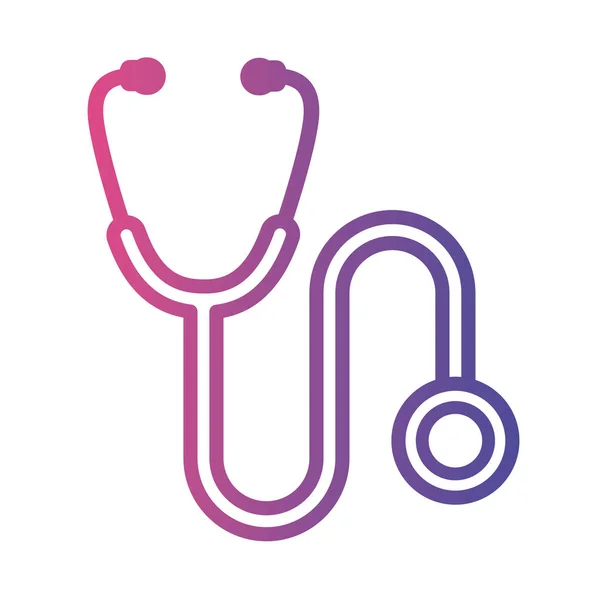 Medical stethoscope tool linear gradient style icon — Stock Vector
