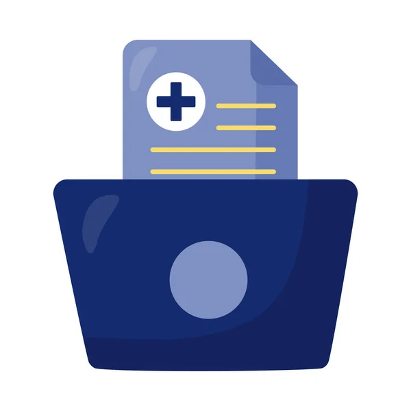온라인 상에 자세 한 내용을 담은 의료 명령 의료 장비를 갖춘 노트북 — 스톡 벡터