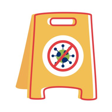 covid 19 parçacık düz biçimli zemin sinyali