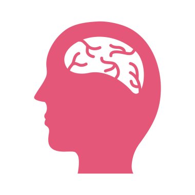 Beyin sağlığı siluet biçimi simgesine sahip profil