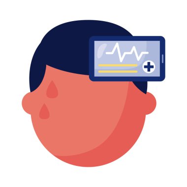 Nabzı atan adam kardiyo detay biçim simgesi