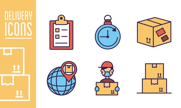 Bundle of delivery service icons — Stok Vektör