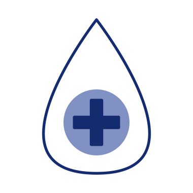 tıbbî haç sembolü damla çizgisi biçiminde