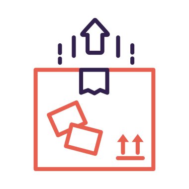 Posta servisi satırı biçiminde kutu karton paketleme ile yukarı ok