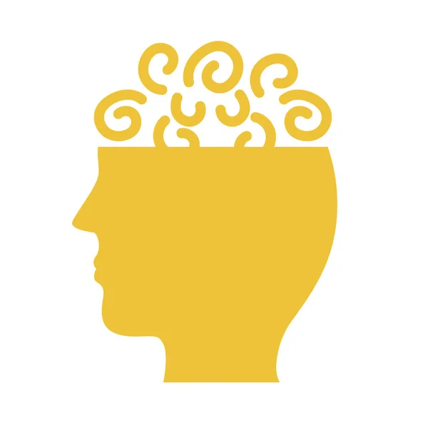 Zihinsel sağlık silueti biçimi simgesi ile profil — Stok Vektör