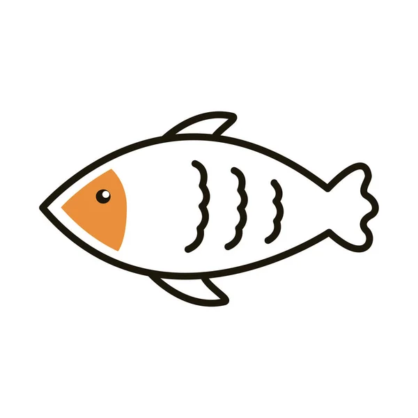 Delicioso pescado comida saludable estilo de línea — Vector de stock