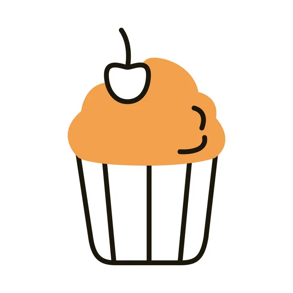 Icône de style ligne cupcake doux — Image vectorielle