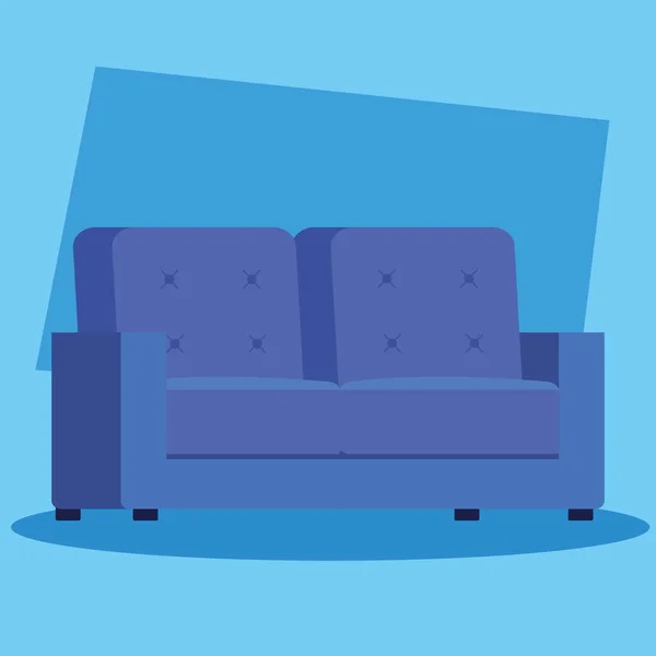 Soffa bekväm blå färg ikon — Stock vektor