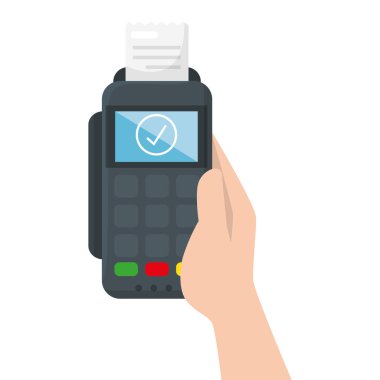 Veri bankası vektör tasarımını tek başına tutan el.