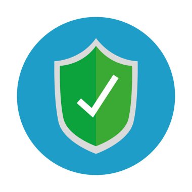 Kalkan vektör tasarımı içindeki işareti kontrol et