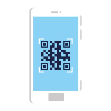 Akıllı telefon vektör tasarımı içindeki qr kodu