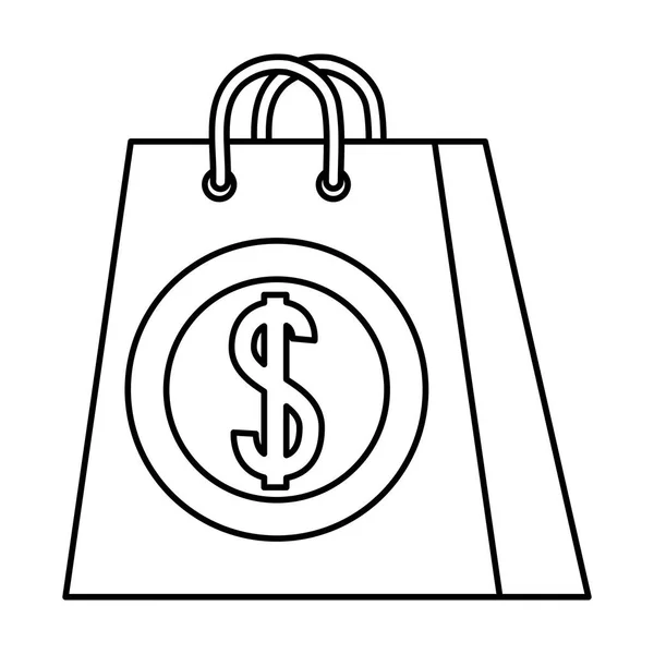 コインベクトルデザインの絶縁ショッピングバッグ — ストックベクタ