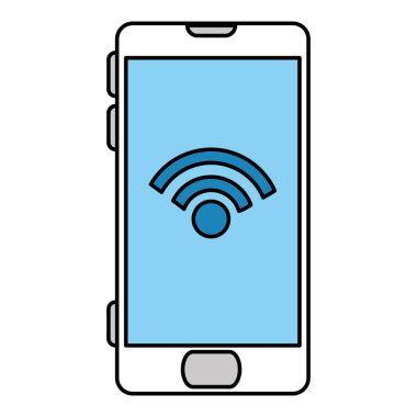 İzole edilmiş dijital akıllı telefon Wi-Fi ikon vektör tasarımı