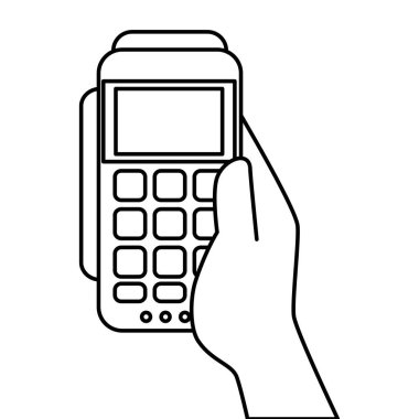 Veri bankası vektör tasarımını tek başına tutan el.