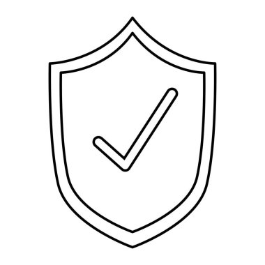 Kalkan vektör tasarımı içindeki işareti kontrol et