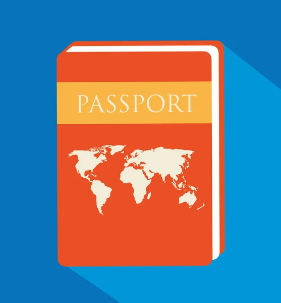 Document d'identification de passeport en fond bleu — Image vectorielle