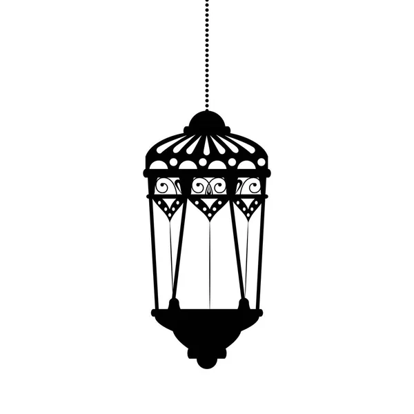 Векторный дизайн изолированного висящего черного фонаря — стоковый вектор