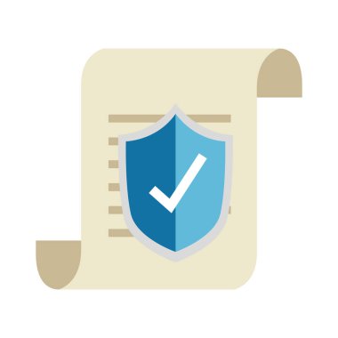 İzole edilmiş veri belgesi ve kalkan vektör tasarımı