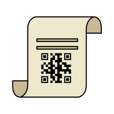 qr kodu üzerinde alıcı kağıt vektör tasarımı