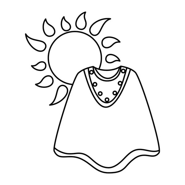 Poncho mexicain isolé et design vectoriel solaire — Image vectorielle