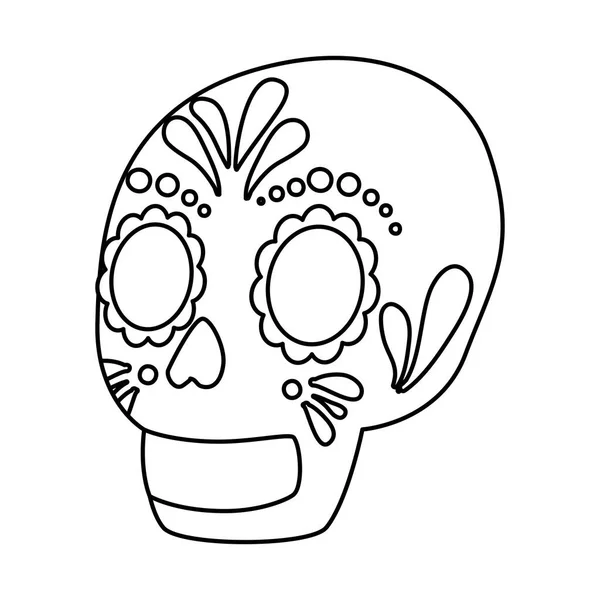 Geïsoleerde Mexicaanse schedel vector ontwerp — Stockvector