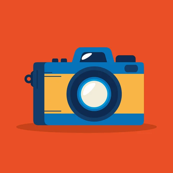 Camera fotografisch apparaat geïsoleerd pictogram — Stockvector